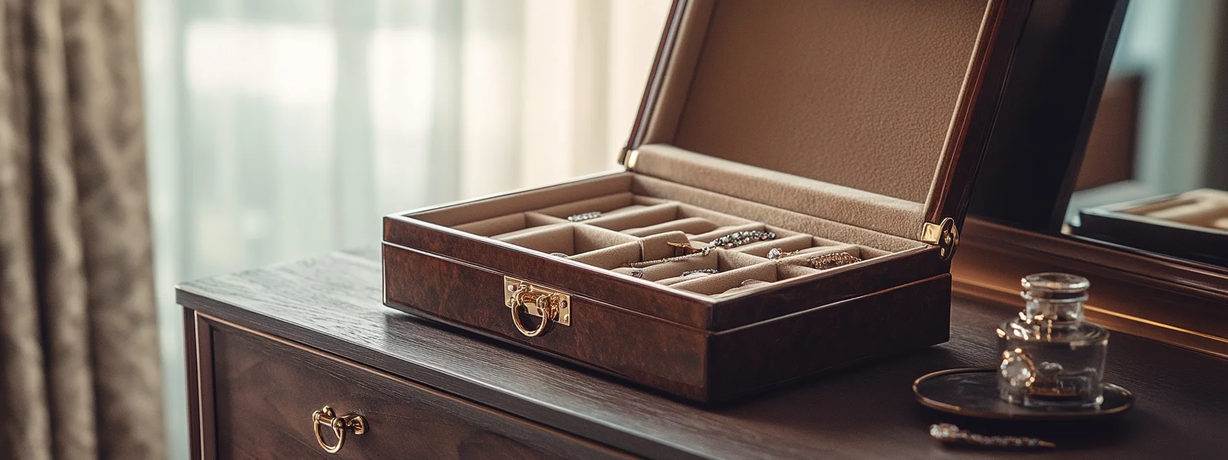 This luxurious custom jewelry box by the manufacturer is perfect for special gifts.